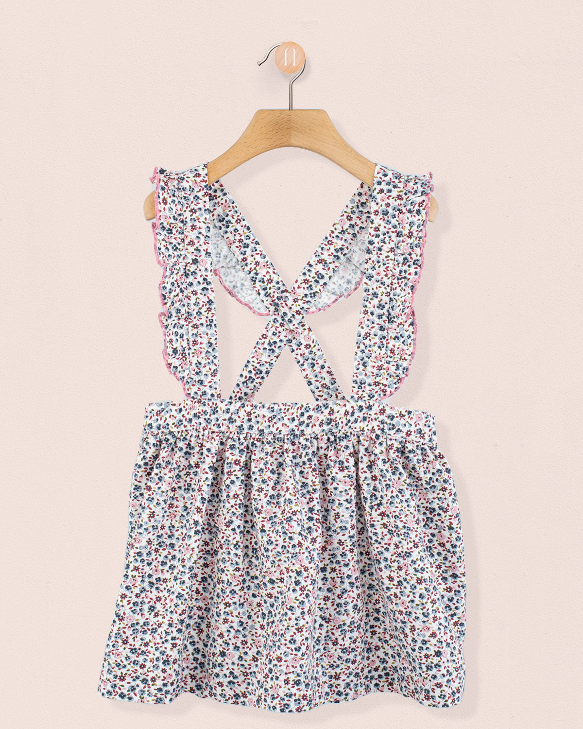 Belina Grey Floral Suspender Skirt